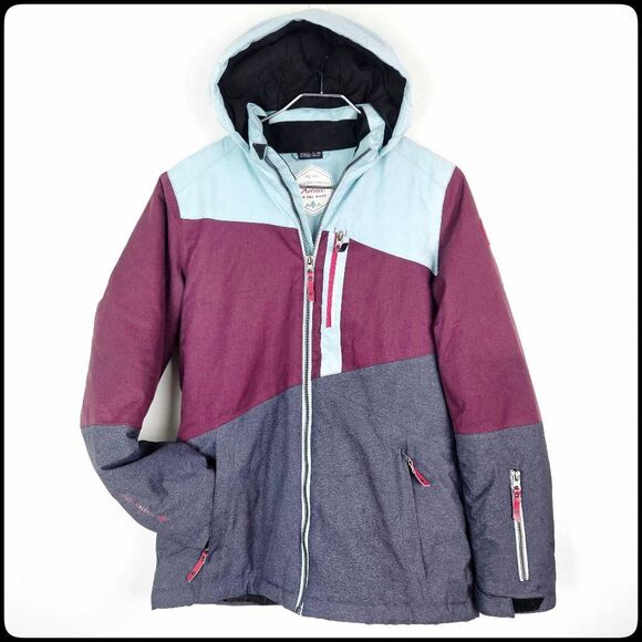 KILLTEC Torey Insulated Purple Blue Gray Waterproof Ski Snow Hooded Jacket 14 Jr